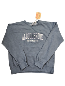 Albuquerque New Mexico Embroidered Charcoal Crewneck Sweatshirt