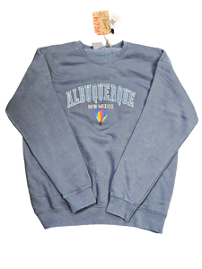 Albuquerque New Mexico Embroidered Balloon Navy Crewneck Sweatshirt