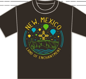 New Mexico Land Of Enchantment Black T-Shirt