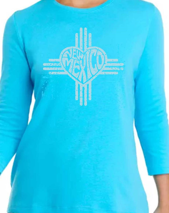 Turquoise New Mexico Zia Heart Ladies LST