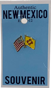 NM and USA Crossed Flags Pin