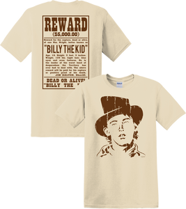 Wanted: Billy the Kid Vintage Tan Tee