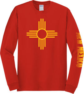 Red NM Zia Symbol Long-Sleeve T-Shirt