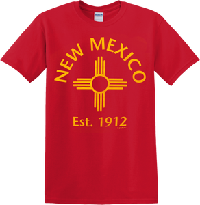 New Mexico Est. 1912 Zia Symbol Red Tee
