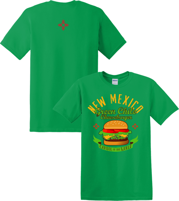 Green Chile Cheeseburger T-Shirt Green (Youth and Adult)