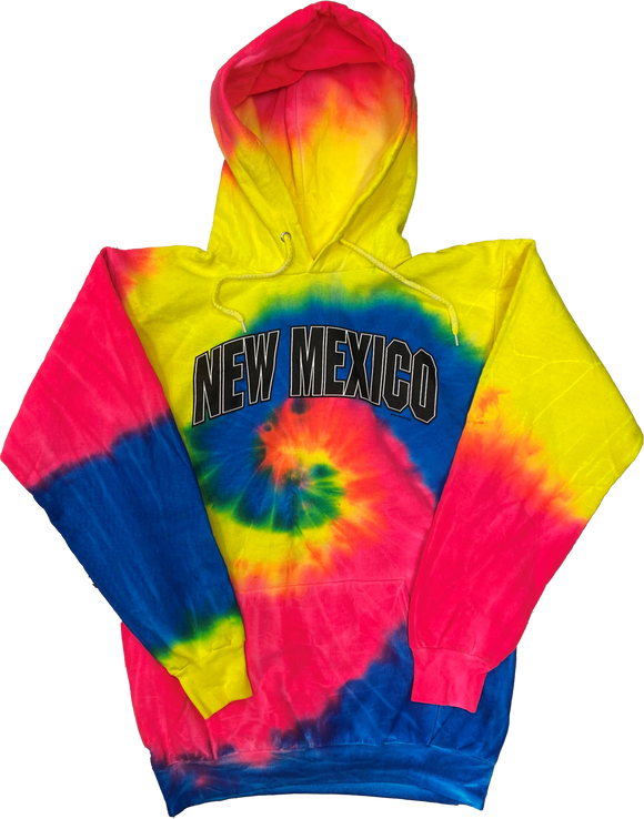 Neon Rainbow Tie-Dye New Mexico Hoodie
