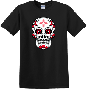 Black Zia Symbol Sugar Skull T-Shirt